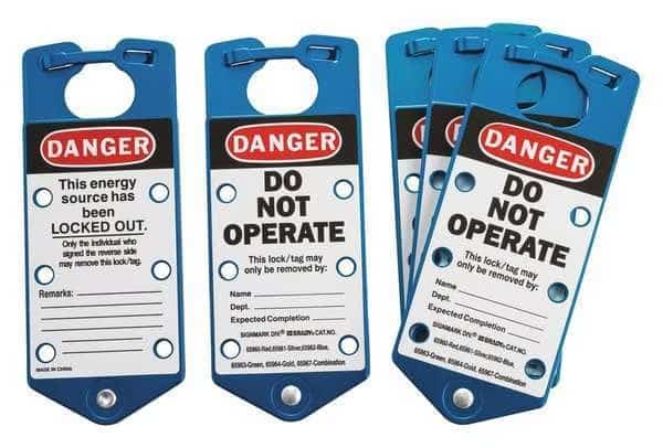 Labeled Lockout Hasp,Snap-On,6 Lock,PK5, Mfr#: 22075-B, BRADY