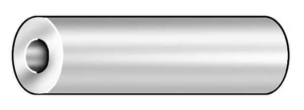 Spacer, 1/4 in Screw Size, Chrome Plated Steel, 1 in Overall Lg, 0.281 in Inside Dia, 5 PK