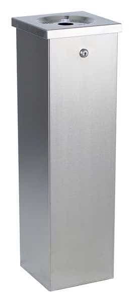 Cigarette Receptacle, 1-3/4 gal., Silver