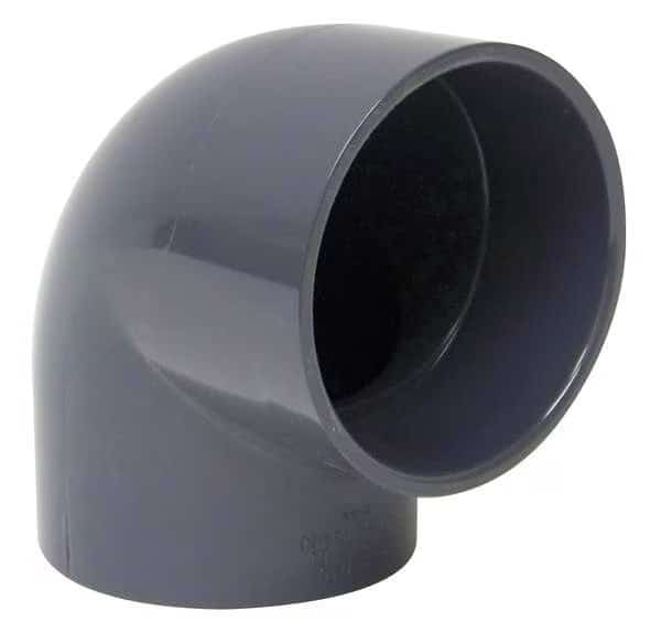 90 Degree Elbow, 4 in Duct Dia, Type I PVC, 4-1/2" L