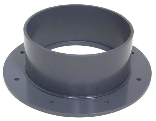 Flange Adapter, 10 in Duct Dia, Type I PVC, 14" L, 3-1/4" H