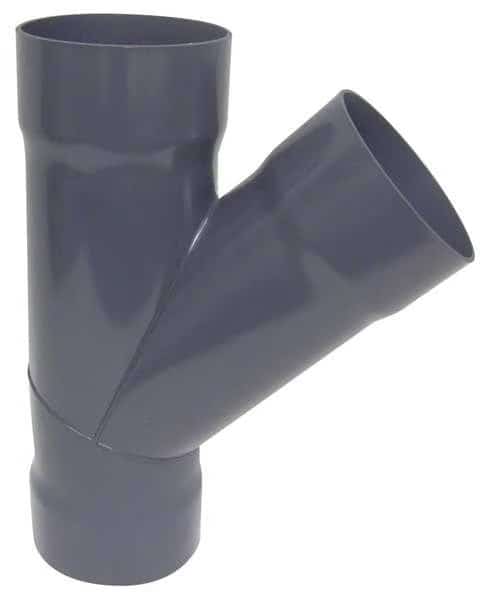 8"dia 24 1/4"L 45 Degrees  PVC Wye Branch, 8 in Duct Dia, Type I PVC, 24-1/4" L