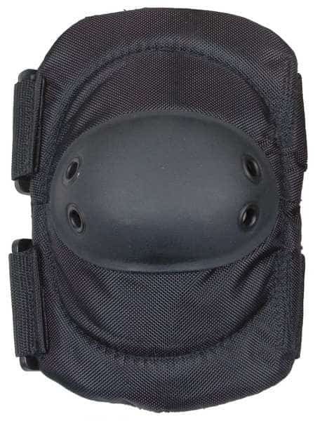 Elbow Pads, Hard Shell, Foam Pad, Plastic Cap, hook-and-loop Closure, 2 Straps, Black, Universal