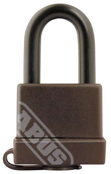 Padlock, Keyed Different, Standard Shackle, Square Brass Body, Steel Shackle, 9/16 in W