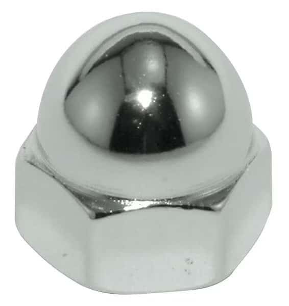 Low Crown Cap Nut, 7/16"-14, 316 Stainless Steel, Plain, 11/16 in H, 5 PK
