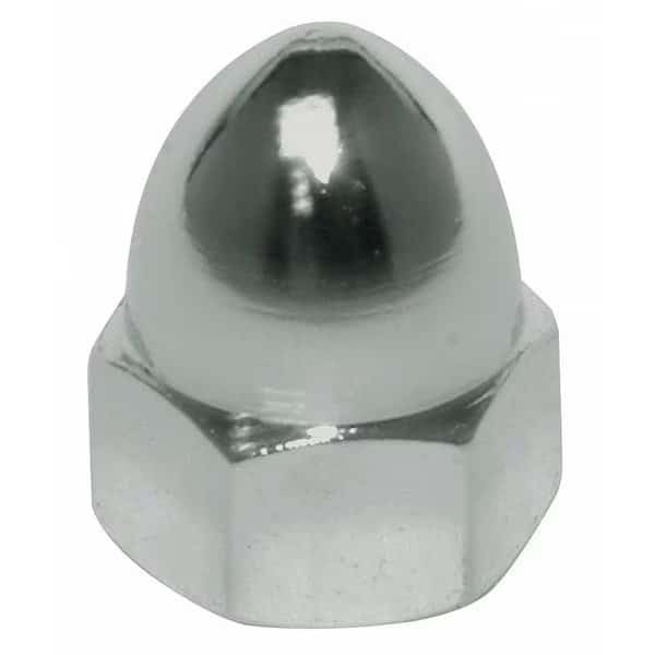 High Crown Cap Nut, 3/8"-16, Steel, Zinc Plated, 25/32 in H, 10 PK