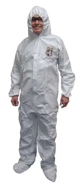 Disposable Coverall, Hooded, M, MicroGuard MP(R), Zipper, Elastic Cuff, Attached Boots Ankle, 25 PK