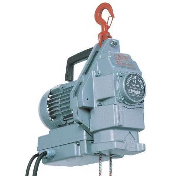 Electric Wire Rope Hoist, 660 lb, Unlimited, Hook Mounted - No Trolley, 115/230V, Gray