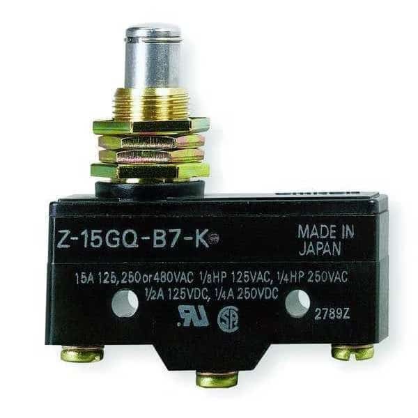 Industrial Snap Action Switch, Panel Mount, Plunger Actuator, SPDT, 20A at 480V AC Contact Rating