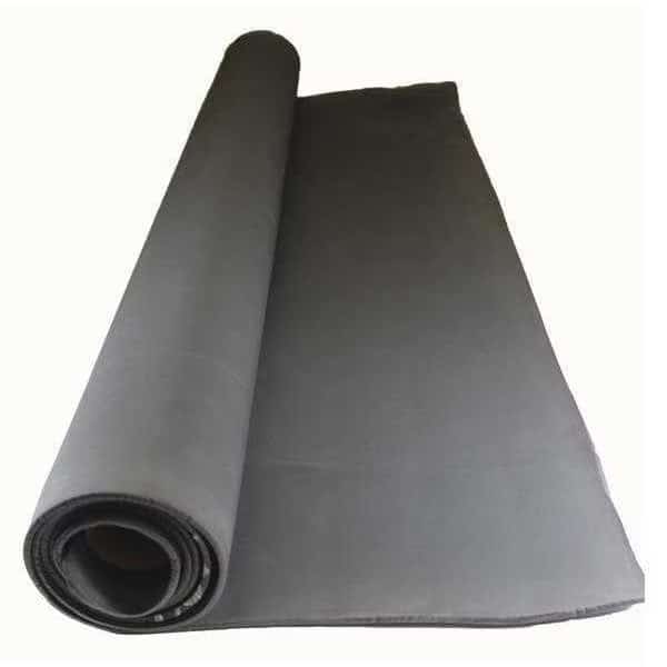Foam Roll, Water-Resistant Closed Cell, 42 in W, 25 ft L, 1/16 in Thick, Black