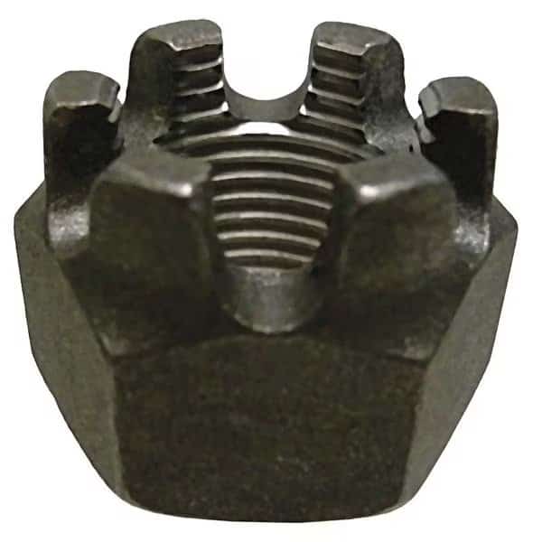 3/4"-16 Grade 5 Plain Finish Steel Round Slotted Castle Nut, 10 pk.