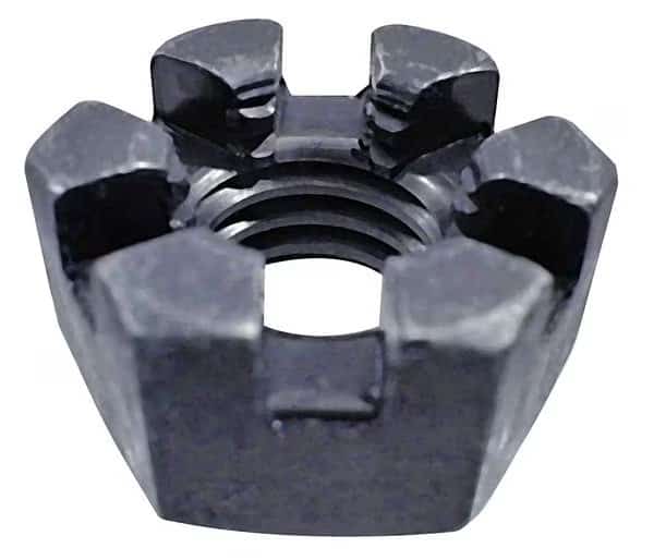 1-1/4"-12 Grade 5 Zinc Plated Finish Steel Round Slotted Castle Nut, 5 pk.