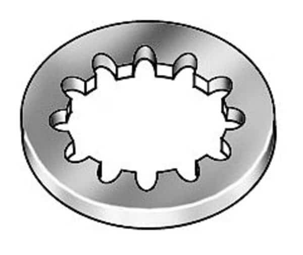 Internal Tooth Lock Washer, For Screw Size #6 18-8 Stainless Steel, Plain Finish, 100 PK