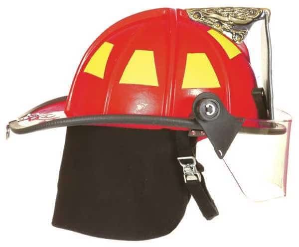 Fire Helmet, Fiberglass, 6 pt Ratchet, Red, Fits Hat Size One Size Fits Most , Traditional