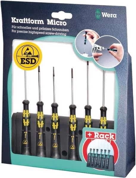 ESD Screwdriver Set, Slotted/Phillips, 6 pcs