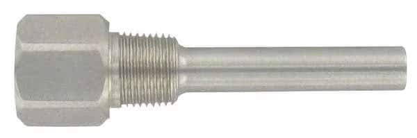 Thermowell, 12" length, 1/4" NPT internal connection, 1/2" NPT external connection, 304SS.
