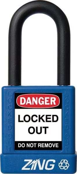 Lockout Padlock, KD, Blue, 1-3/4"H