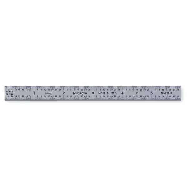 Steel Rule, Flexible, 6 In, 32/64/10/100ths