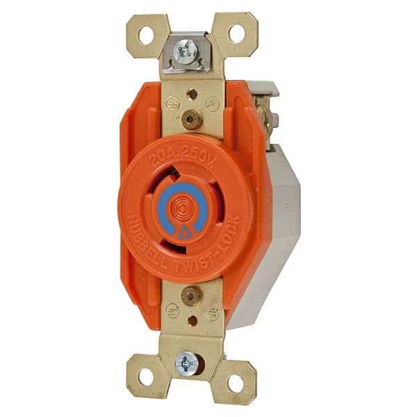 Locking Receptacle,Industrial,20,Orange, Mfr#: IG2320, HUBBELL WIRING DEVICE-KELLEMS