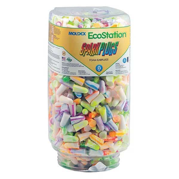 Disposable Uncorded Ear Plug Dispenser Refill, Bullet Shape, 33 dB, 500 Pairs, Assorted