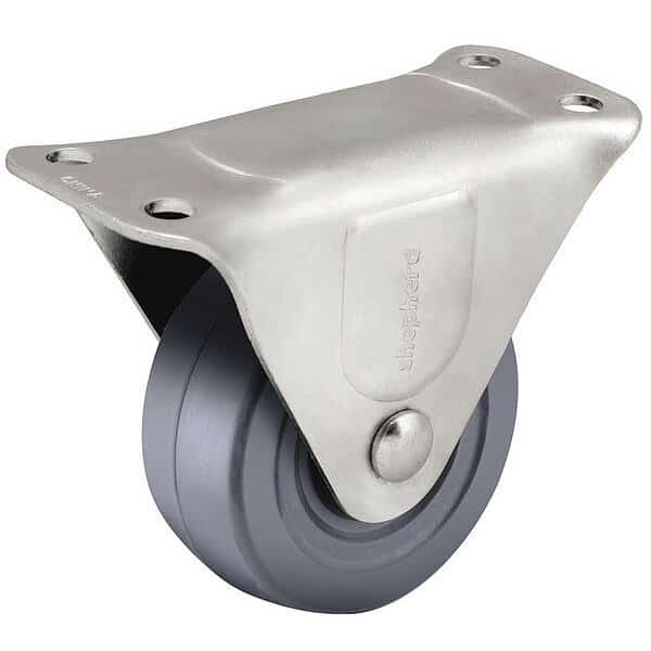 3" X 1-1/4" Non-Marking Rubber Hard Rigid Caster, No Brake, Loads Up To 225 lb, Shepherd Caster, Mfr#: PRQ30124ZN-3H