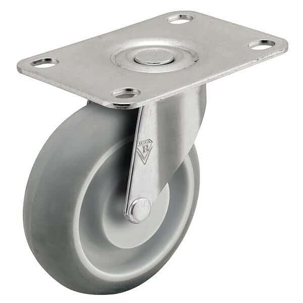 5" X 15/16" Non-Marking Monotech (Donut) Swivel Caster, No Brake, Loads Up To 160 lb
