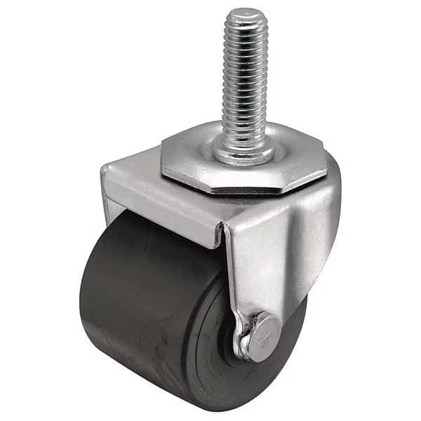 2" X 1-13/16" Non-Marking Polyolefin Log Swivel Caster, No Brake, Loads Up To 300 lb