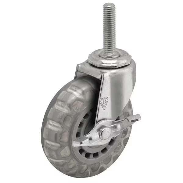 3" X 13/16" Non-Marking Pvc Swivel Caster, Side Brake, Loads Up To 120 lb