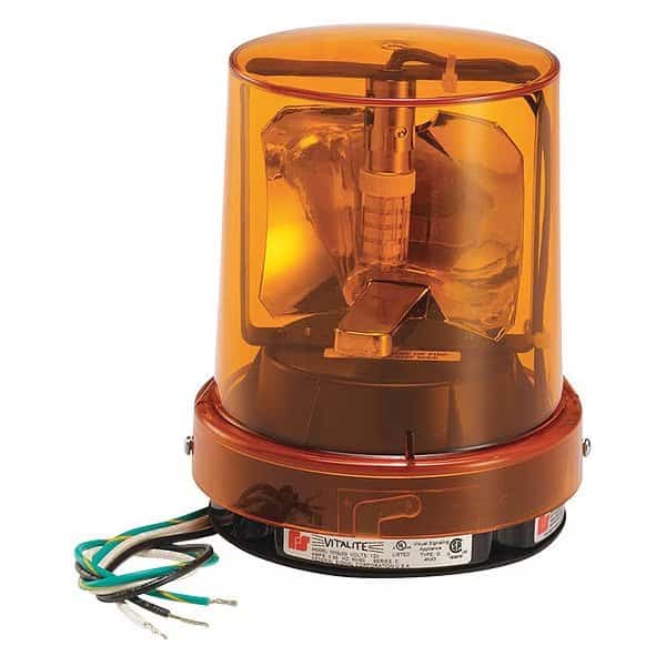 Warning Light, Amber, LED, 5-1/8" D