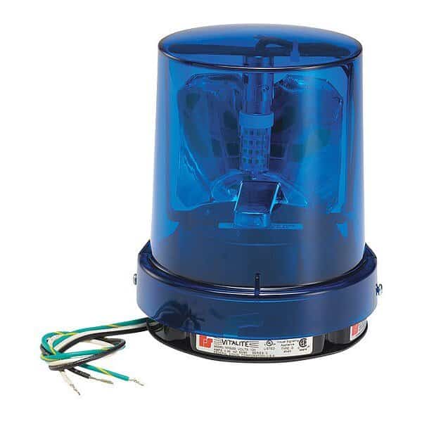 Warning Light, Blue, LED, 5-1/8" D, 6-1/4" H