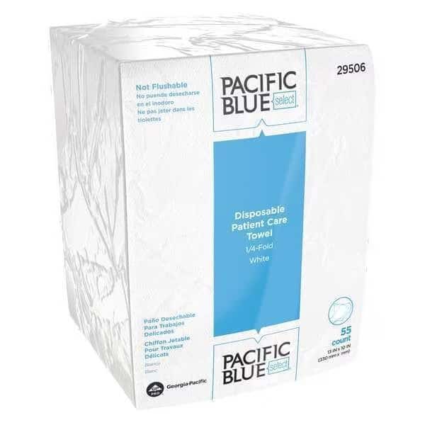 Pacific Blue Select Dry Wipe, 1 Ply, 55 Sheets, No Roll, White, 24 PK
