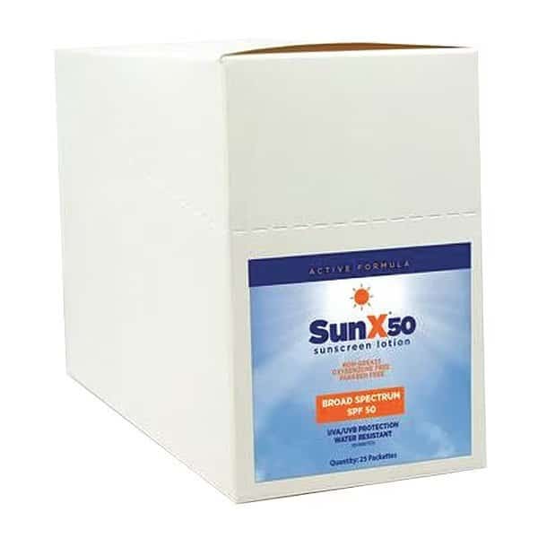 Sunscreen, 0.25 oz, Packet, 50 SPF, PK25, Sunx, Mfr#: 18-915G