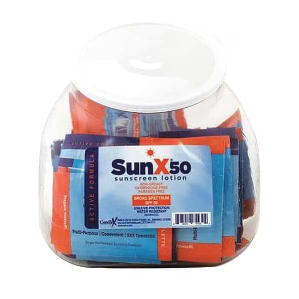 Sunscreen, 0.25 oz, Packet, 50 SPF, PK25