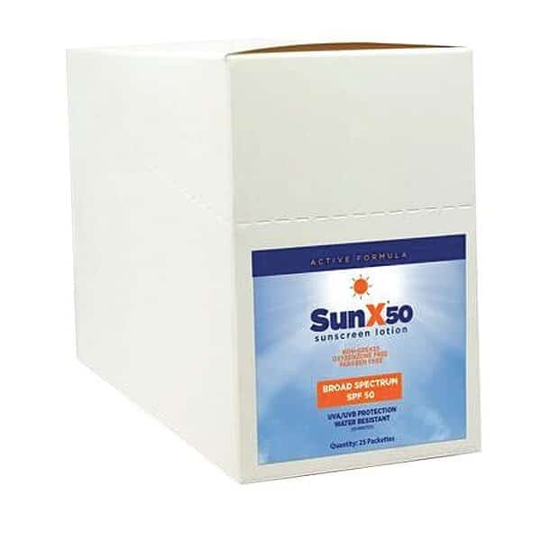 Sunscreen, 0.25 oz, Packet, 50 SPF, PK25