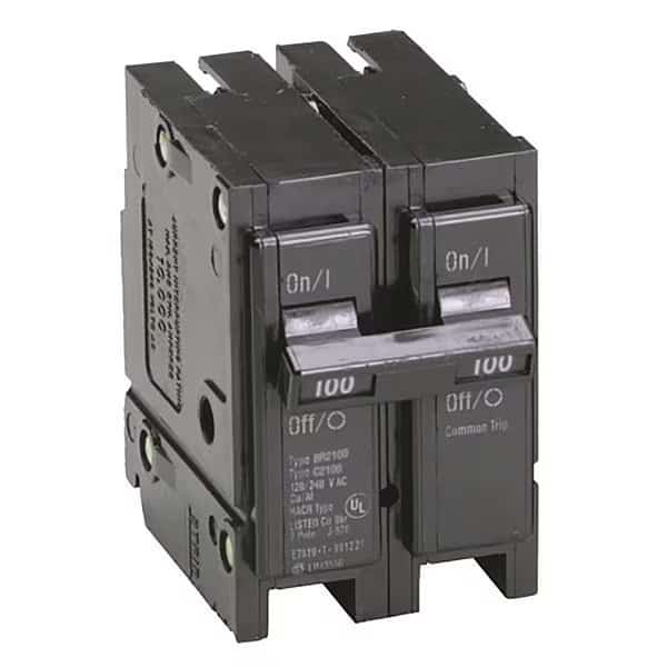 Circuit Breaker, BR Series, 100A, 2 Pole, 120/240V AC, 10kA