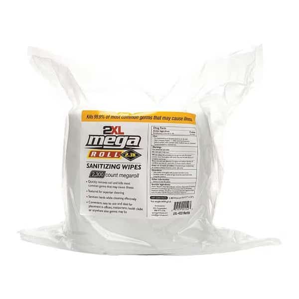 Sanitizing Wipes,6" x 8",White,PK2, Mfr#: 2XL422, 2XL