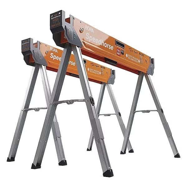 Speedhorse Sawhorse Pair, 1500 lb. Cap., 45" L x 3.25" W x 30" H, Orange, 2-Pack