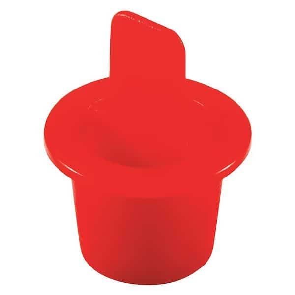 Center Pull-Tab Tapered Plug, Red, LDPE, 5000 PK