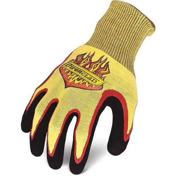 Pyro Heat-Resistant Glove, 284  Degrees F Max Temp., Knit Cuff Yellow/Black, M ( 8 ), 1 PR