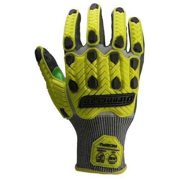Mechanics Gloves, Thermoplastic Rubber Back, High-Visibility Yellow, 3XL (12)