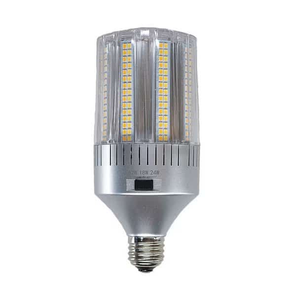 HID Replacement LED Corn Bulb, Wattage & Color Selectable, 3360 Lumen Max, 24 Watt Max