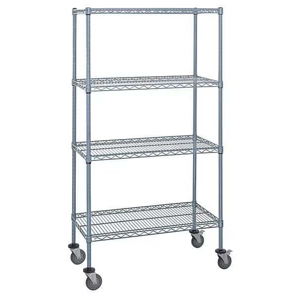 Mobile Stem Caster Cart, Gray, 4 Shelves, Quantum Storage Systems, Mfr#: M1836GY47