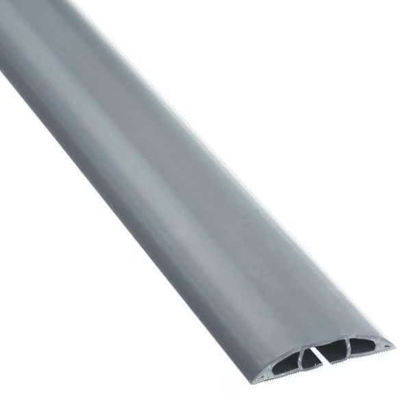 Cable Protector, 1/2 in H, 6 ft L, 2-3/8 in W, 1 Channel, PVC, Gray