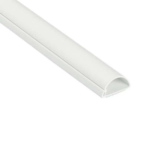 Raceway, 9/16 in H, 5 ft L, 1-3/16 in W, 1 Channel, PVC, White