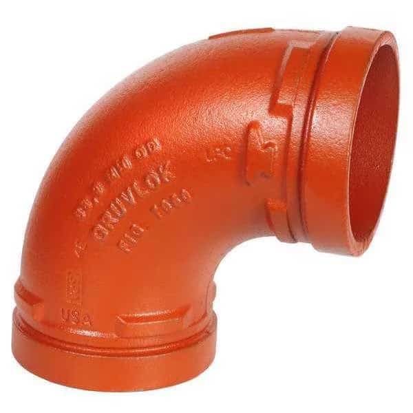 90 Elbow, Galvanized Ductile Iron, 6 in