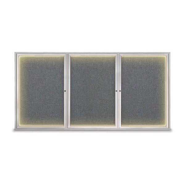 Corkboard,Med Grey/Satin,96" x 48", Mfr#: UV420ILED-SATIN-MEDGRY, UNITED VISUAL PRODUCTS