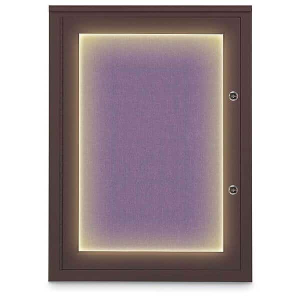 Corkboard,18"x24",Amethyst/Bronze, Mfr#: UV414ILEDPLUS-BRONZE-AMETHY, UNITED VISUAL PRODUCTS