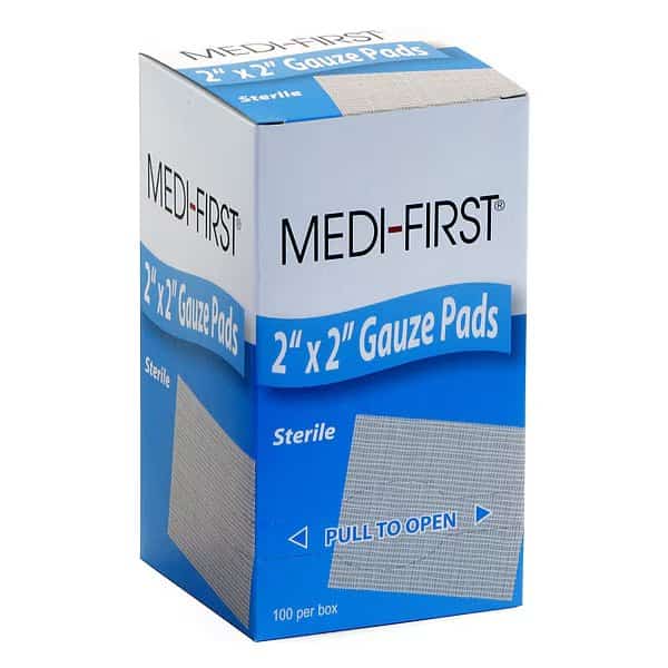 Gauze Pad, Cotton Blend Gauze, PK100, Medi-First, Mfr#: 60633
