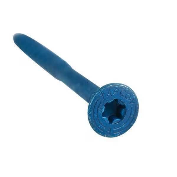 Tapcon Masonry Screw, 3/16" Dia., Flat, 2-1/4" L, Steel Blue Climaseal, 100 PK