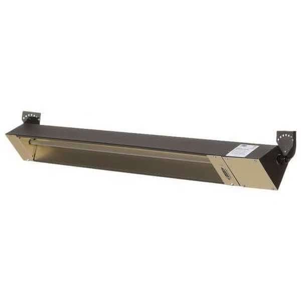 Outdoor/Indoor Quartz Infrared Heater, Brown, 1500W 120V, 1 Phase, Galvanized Steel, 120V AC